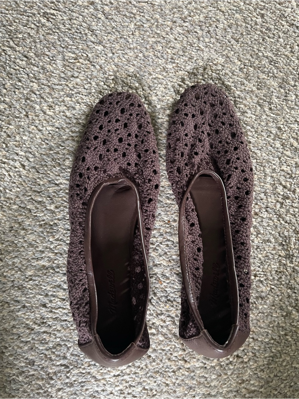 Madewell Crochet Ballet Flats in Brown
